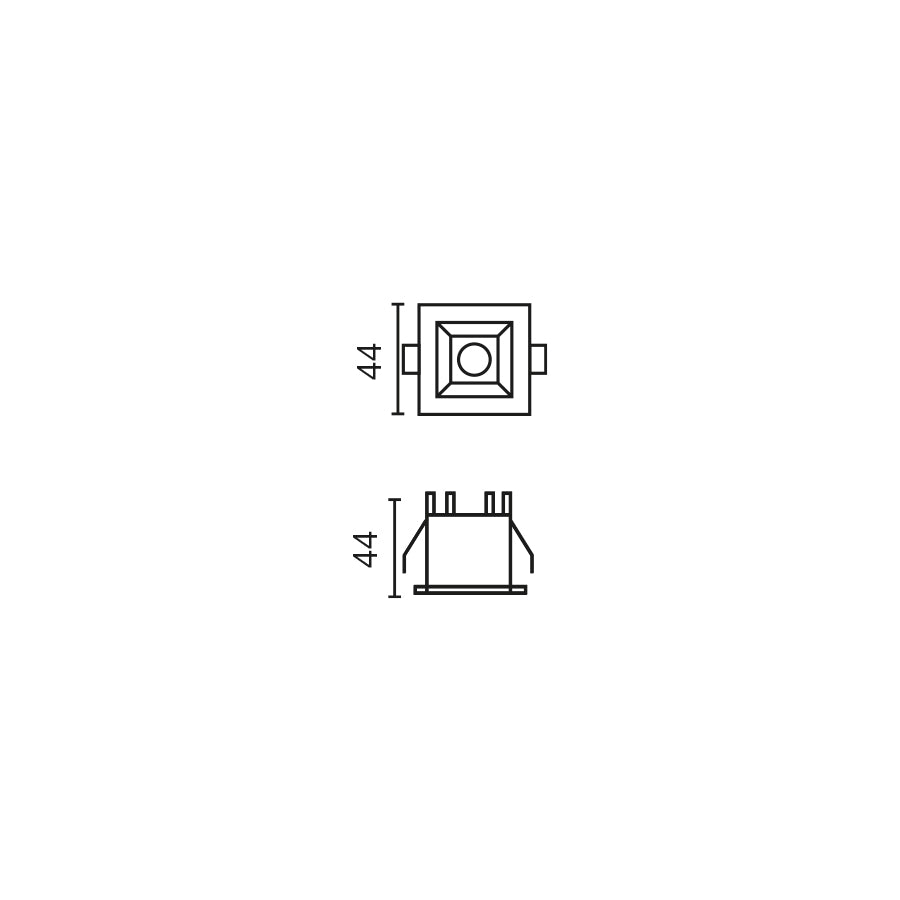 TROOP recessed black-black 2W 48° 2700K CRI90