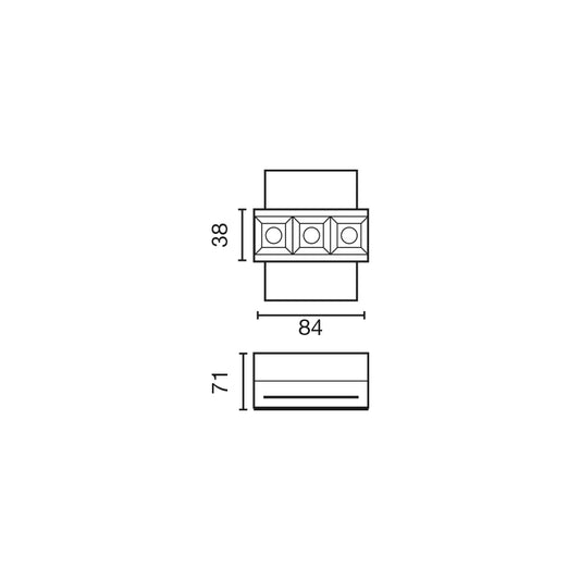 Recessed lamp TROOP 3x2W TRIMLESS BLACK 36° 2700K CRI90