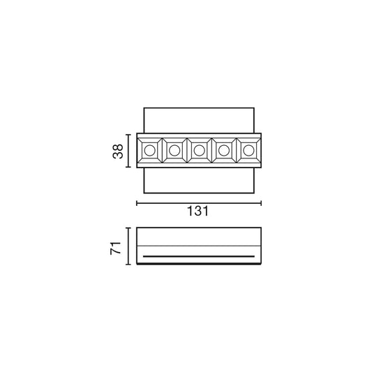 Recessed lamp TROOP 5x2W TRIMLESS GOLD 48° 2700K CRI90