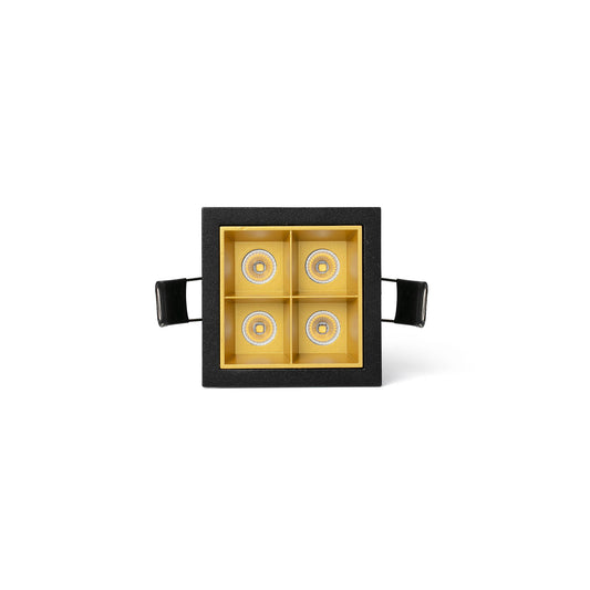 TROOP Recessed black-gold 4x2W 36° 3000K CRI90