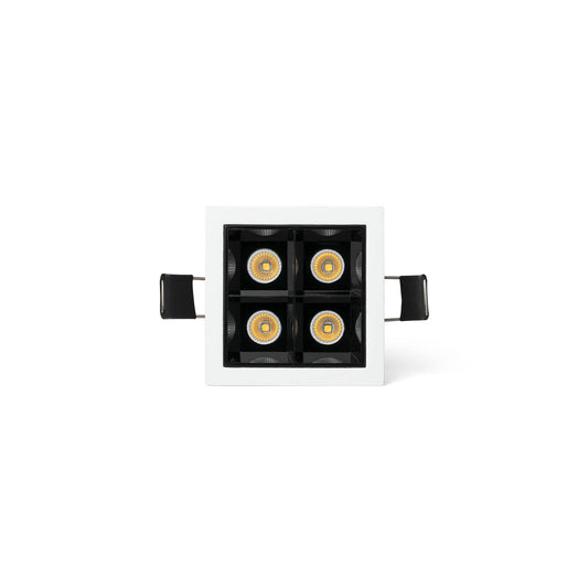 TROOP Recessed white-black 4x2W 48° 3000K CRI90
