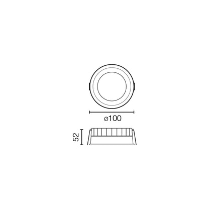 CROC süvistatav valge 9W Ø100 90° 4000K CRI90 Casambi