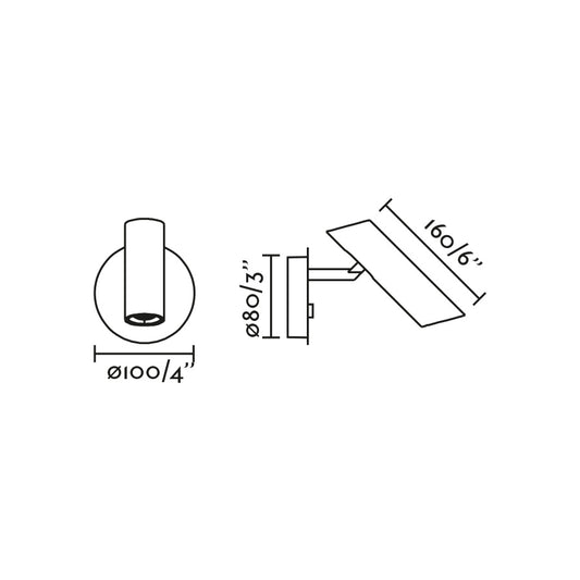 Wall light LEO WALL LAMP BLACK LED 3.5W 2700K