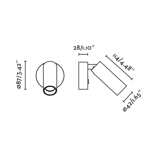 Aplique de pared STAN SLIM NEGRO CON INTERRUPTOR 1XGU10 MR11