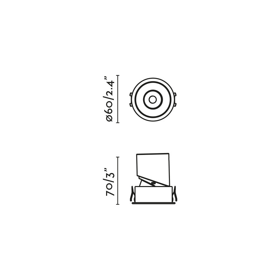 LOX Black orientable recessed 2700K