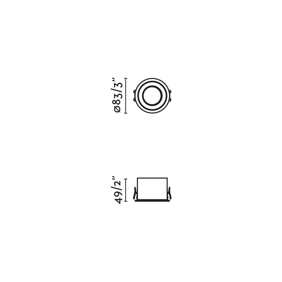 DOP White recessed lamp 8W 2700K