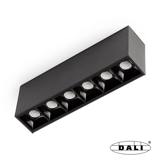 Surface-mounted lamp NESO POINT-6 2700K 12 DEGREES BLACK DALI