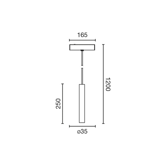 Pendant lamp NESO TOP 3000K 40 DEGREES BLACK
