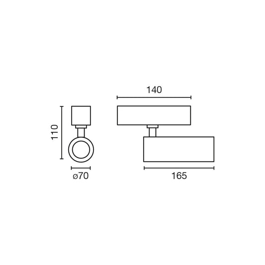 Floodlight NESO HOLE-20W 3000K 18 DEGREES WHITE DALI