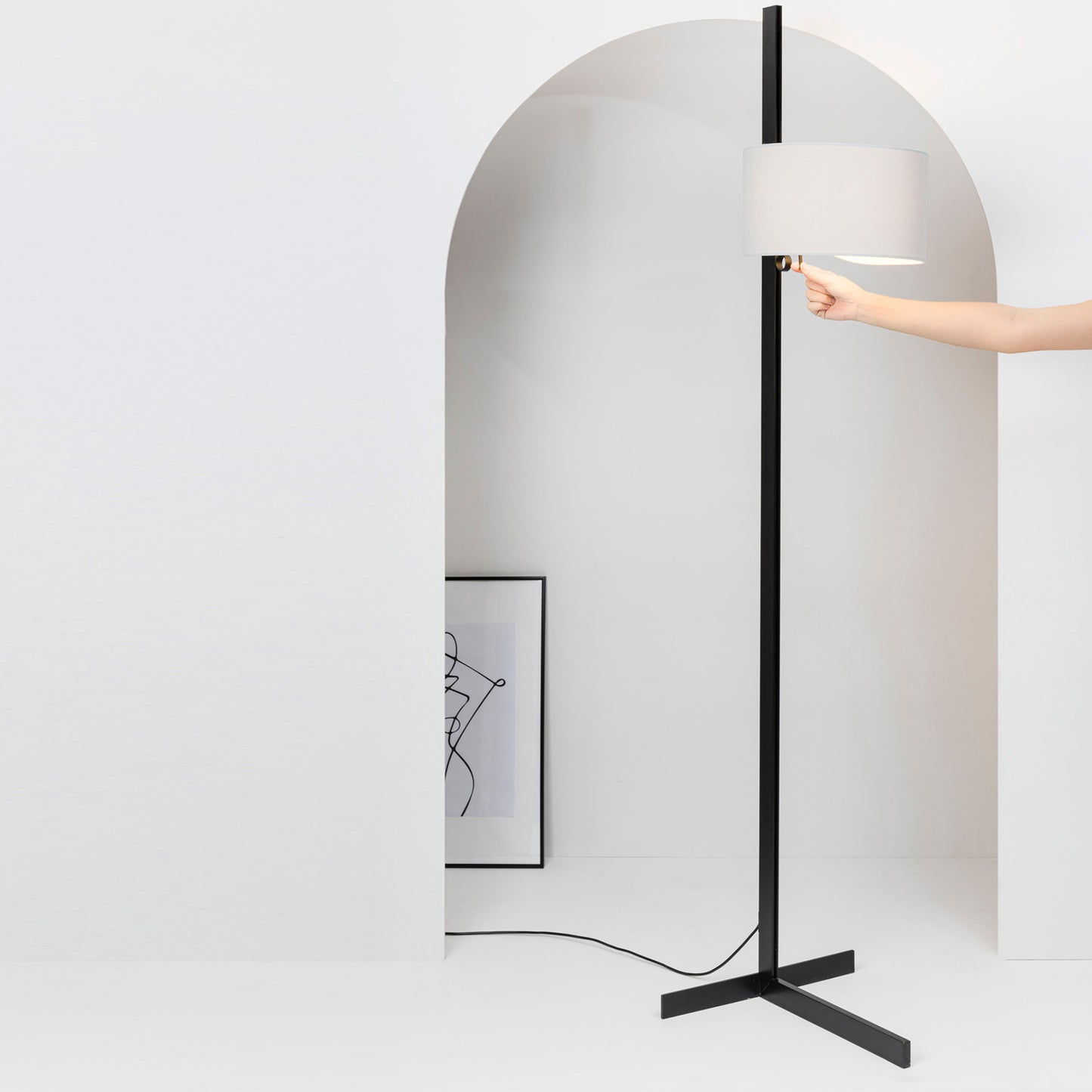 STAND UP Black and grey floor lamp