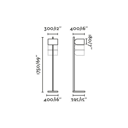 STAND UP Black and grey floor lamp