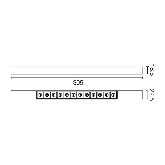 Surface-mounted lamp NESO SLIM POINT-12 3000K 25 DEGREES BLACK DALI