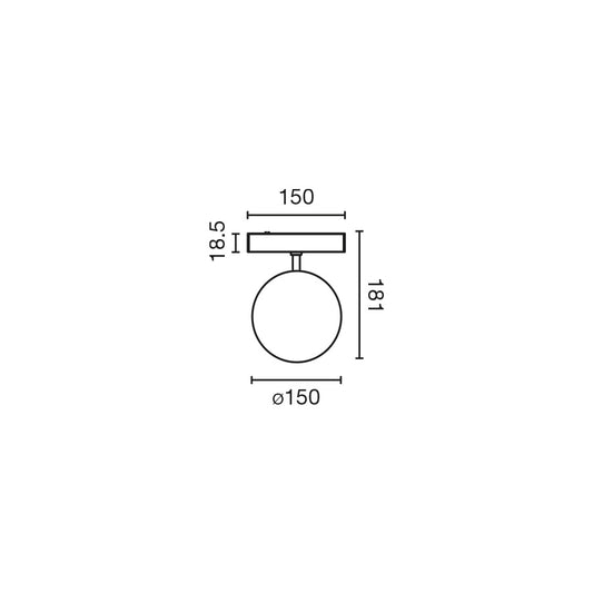 Surface-mounted lamp NESO SLIM UNIK 2700K BLACK DALI