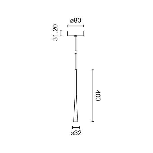 Pendant lamp NESO SLIM DIANA 800 BLACK PENDANT LED 6W 2700K