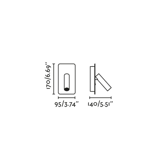Wall light SUAU WHITE READER USB C LED 3W