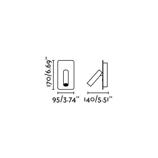 Wall light SUAU READER SILVER GREY LED 3W 3000K