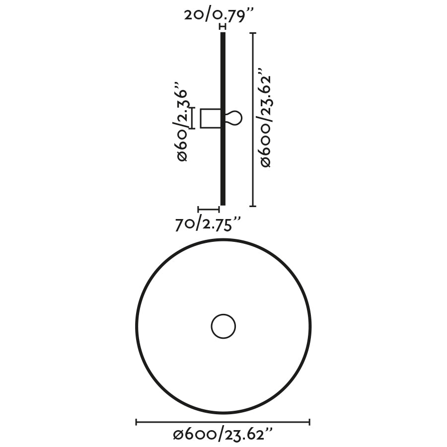 COSTAS 600 H70 must/rotang seina-/laelamp