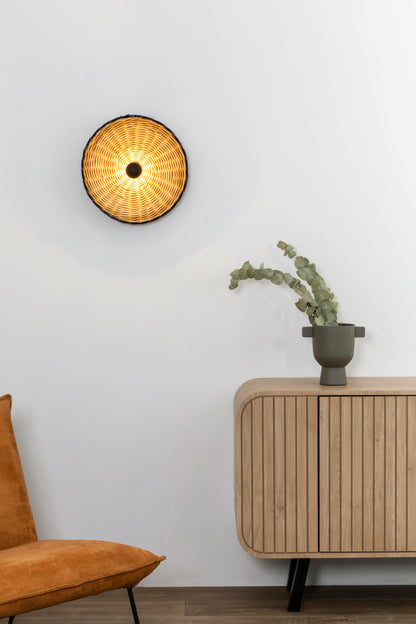 COSTAS 400 H70 Black/rattan wall/ceiling lamp