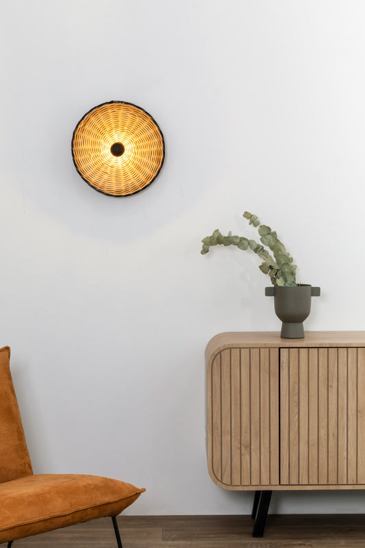 Wall light COSTAS WALL/CEILING BLACK P. RATAN E27 ø400*70mm