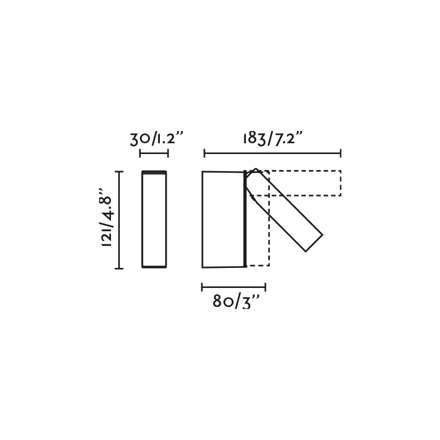 CRONOS Brushed aluminium wall lamp reader