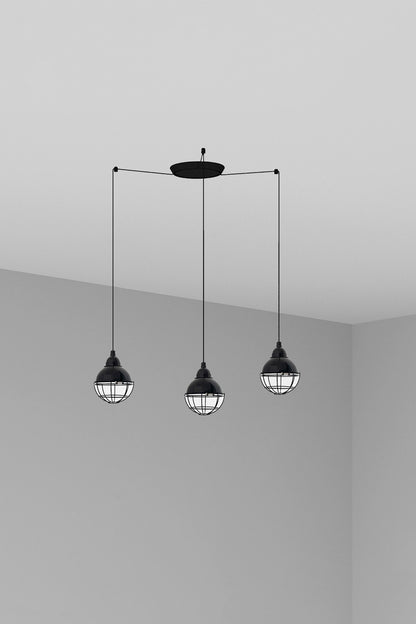 CLAIRE 3L Black pendant lamp
