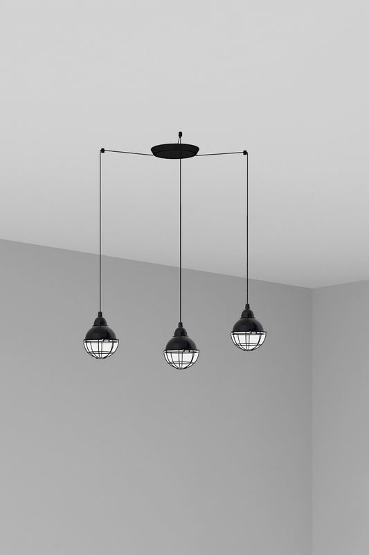 CLAIRE 3L Black pendant lamp
