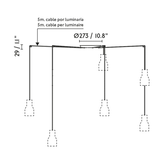 CLAIRE 5L Black pendant lamp