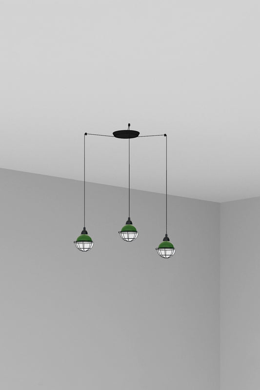 CLAIRE 3L Green pendant lamp