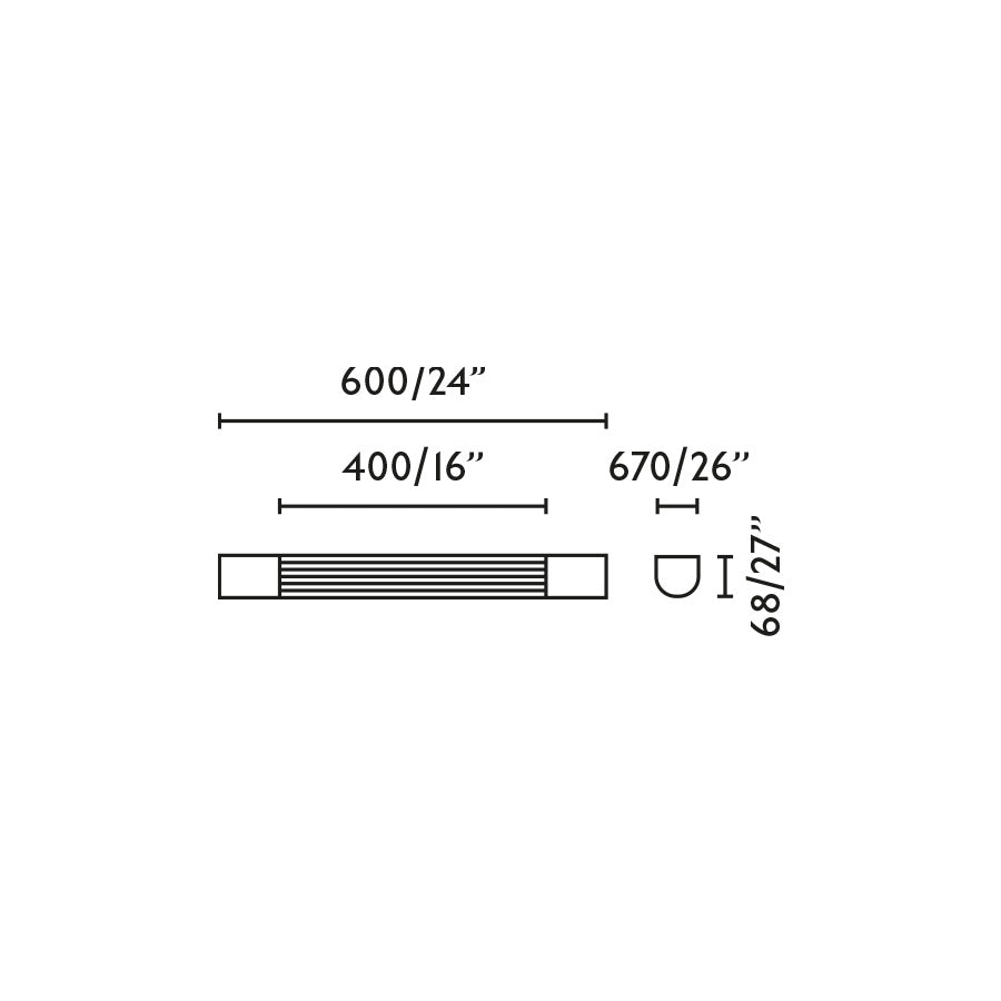 KIVA 600 black wall light 10W 2700K