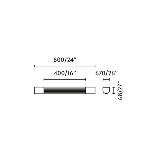 Wall light KIVA 600 BLACK WALL LIGHT LED 10W 2700K