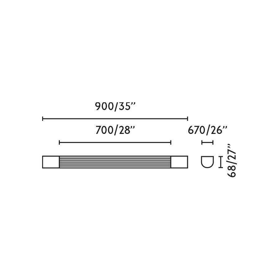 KIVA 900 black wall light 14W 2700K