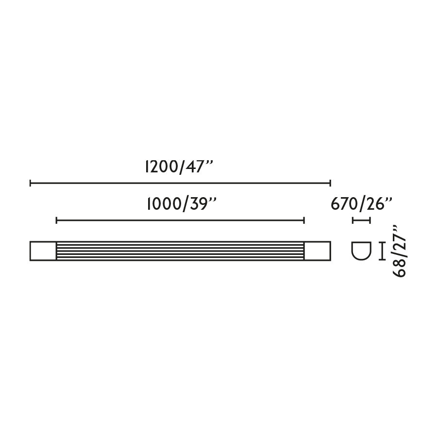 KIVA 1200 Chrome wall lamp