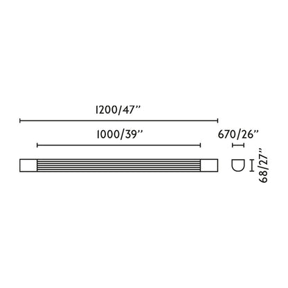 KIVA 1200 Chrome wall lamp