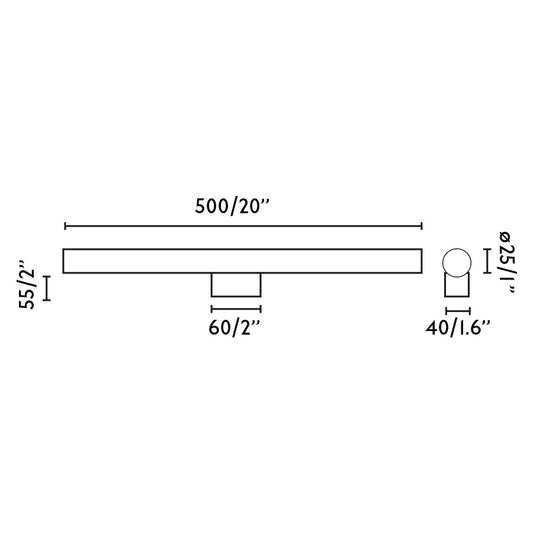 CALMA Linestra aplique negro 7W