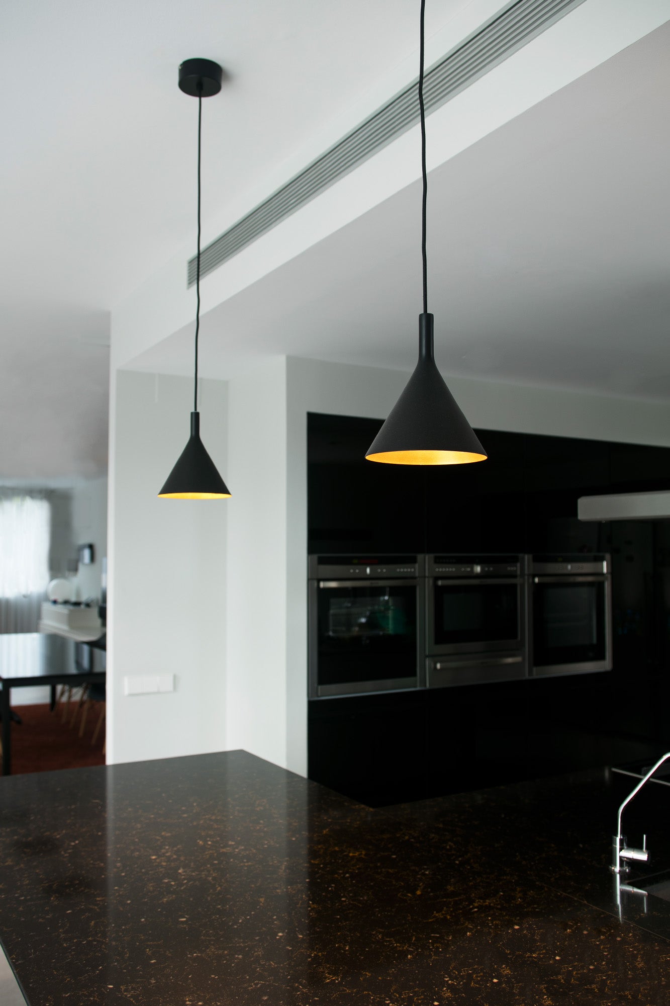 PAM 165 Black and gold pendant lamp