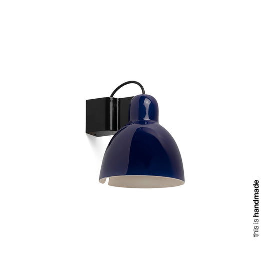 VENICE White wall lamp cobalt blue