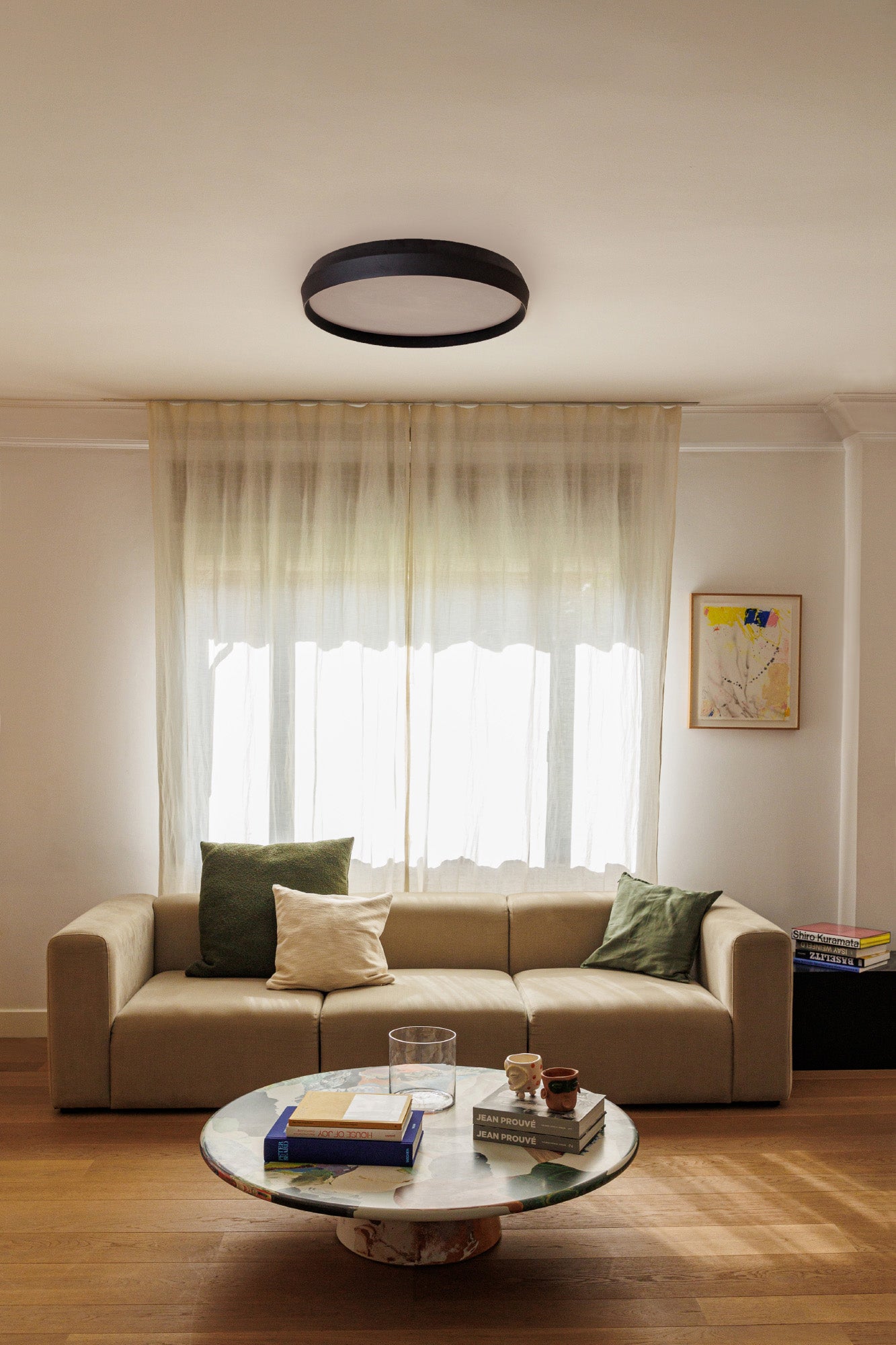 SHOKU 600 Black/black wall/ceiling lamp