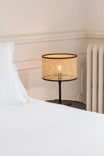 MAMBO Black/rattan table lamp