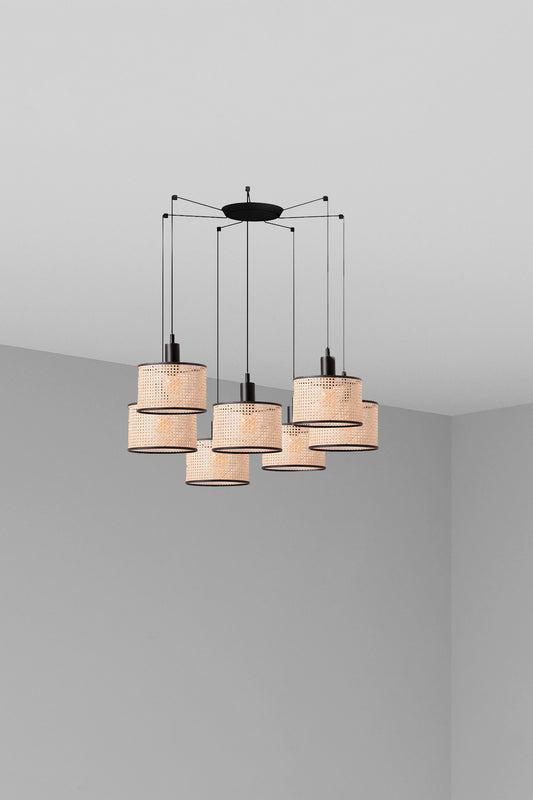 Pendant lamp MAMBO COLG BLACK FOR RATTAN E27 ø210*200*ø210 7L