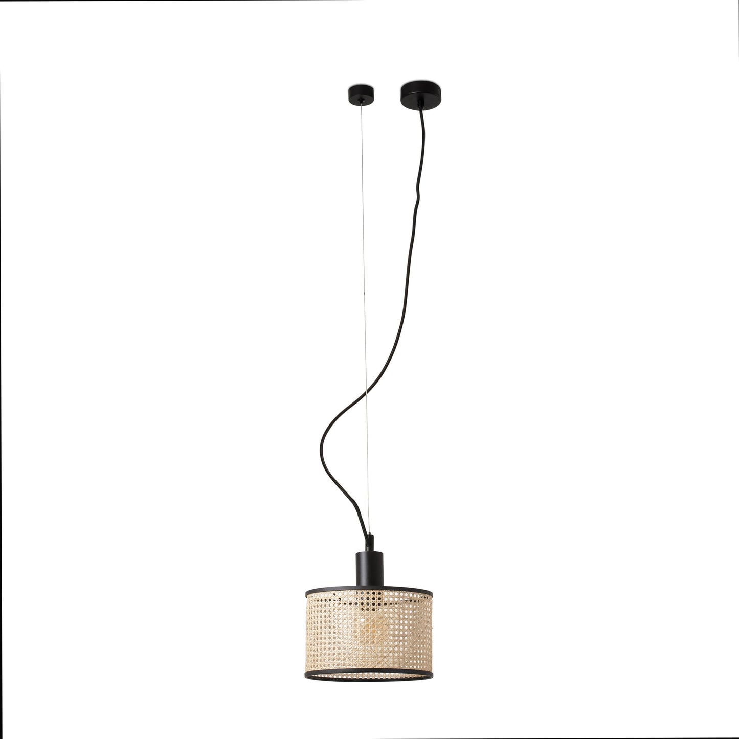 MAMBO 210 Black/rattan pendant lamp