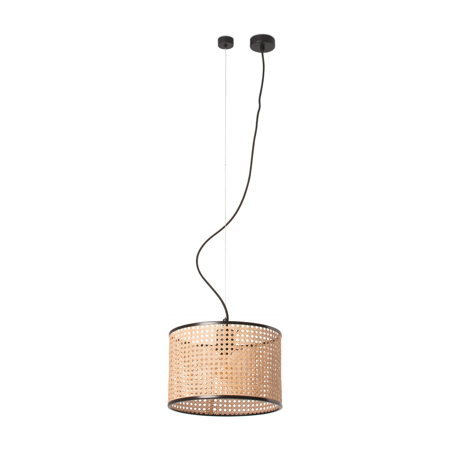 MAMBO 320 Black/rattan pendant lamp
