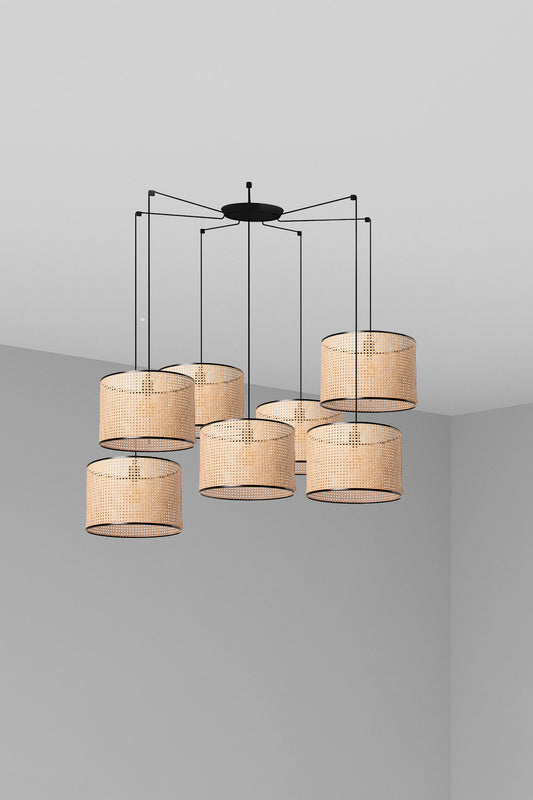 Pendant lamp MAMBO COLG BLACK FOR RATTAN E27 ø450*313*ø450 7L