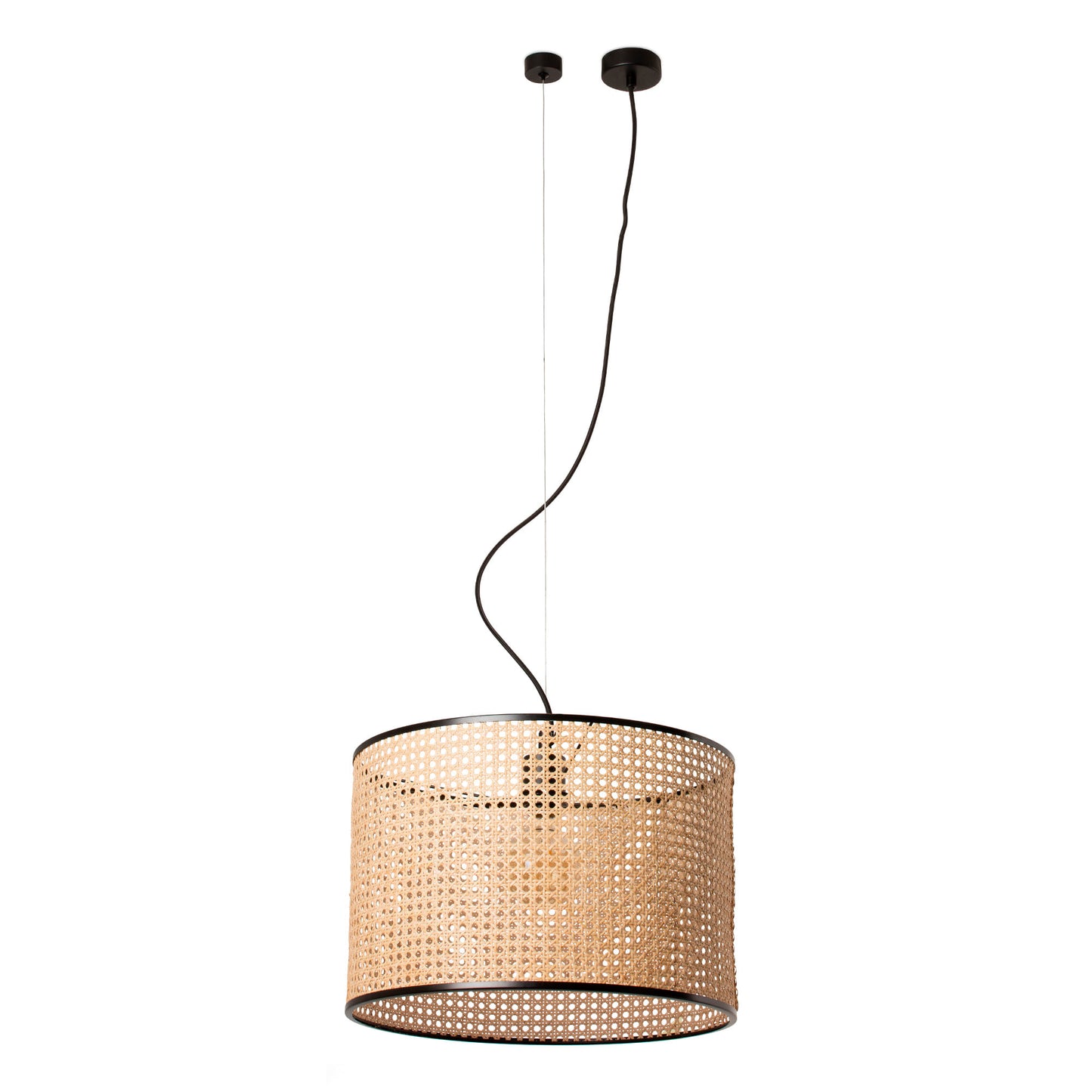 MAMBO 450 Black/rattan pendant lamp