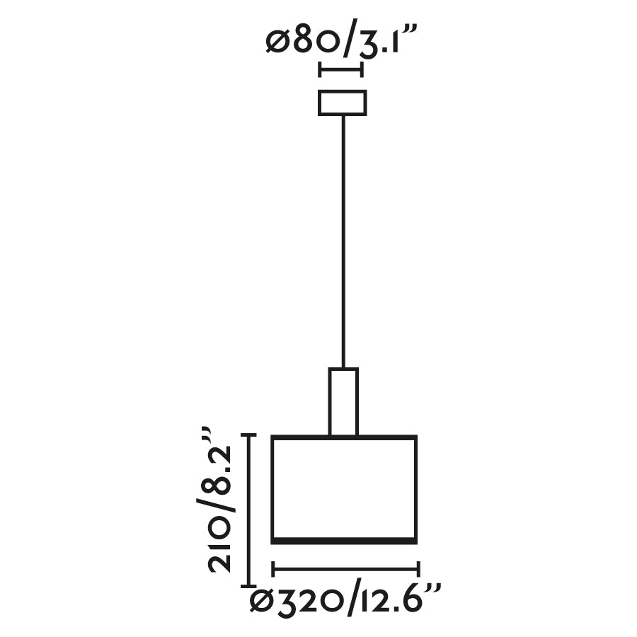 MAMBO 320 must/rotang rippuv lihtne lamp