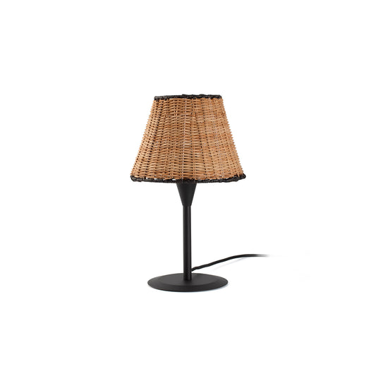 Lámpara de mesa mini SUMBA S negra/ratán