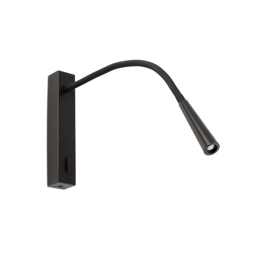 FLIN Black reader wall lamp