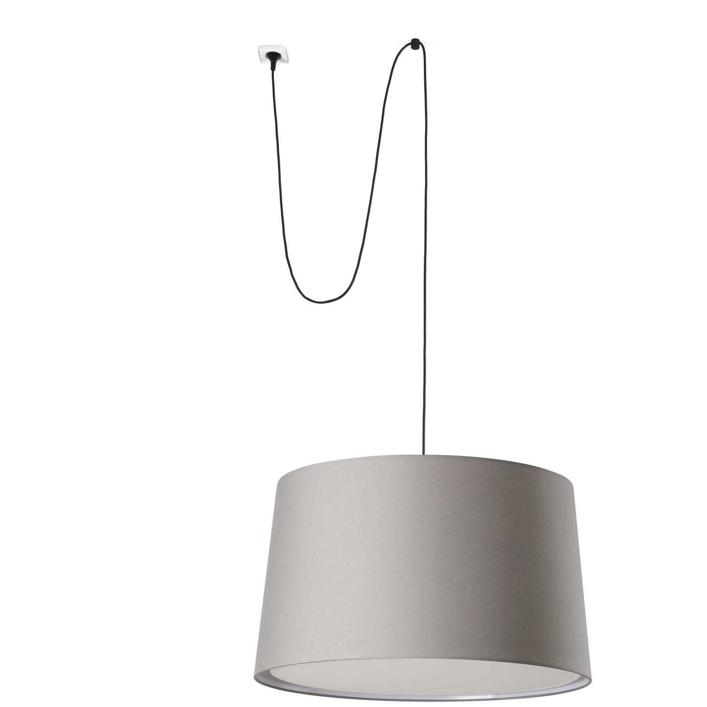 WINDSOR Black/Grey pendant lamp with plug