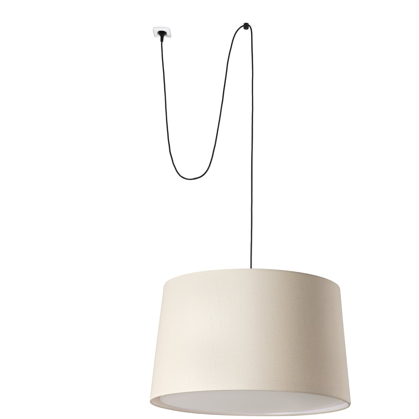 WINDSOR Black/Linen pendant lamp with plug