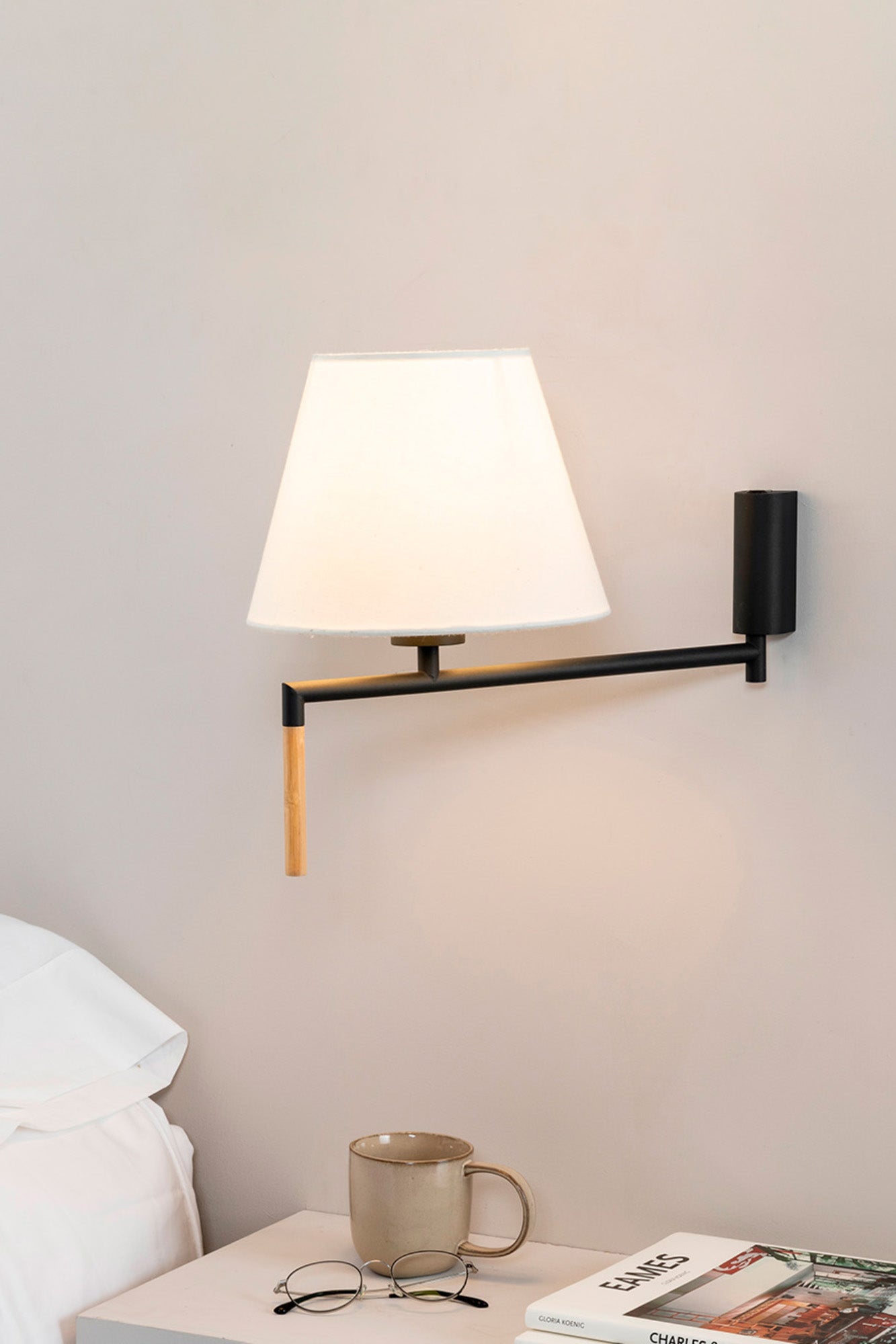 RON Dark grey/beige wall lamp