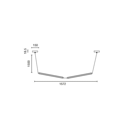 NESO SLIM LUMINA 600 2L Pendant black 24W 2200K DALI